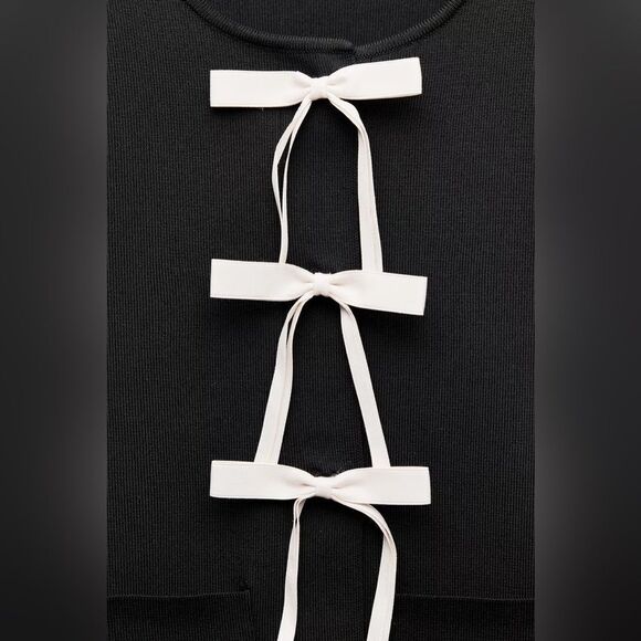 ZARA BOWS KNIT CARDIGAN - Picture 9 of 10